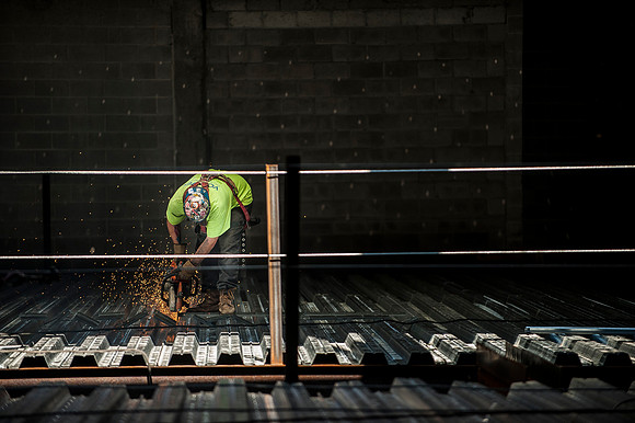 Cutting Metal Decking - City Square Parking Garage - Worcester, MA