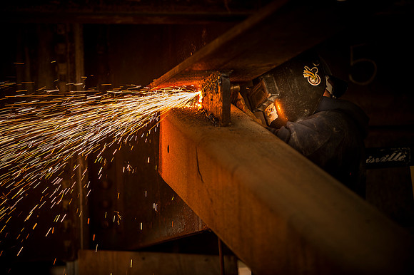Cutting Steel - City Square Parking Garage - Worcester, MA